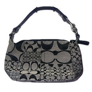 Coach Black and Gray Signature Shoulder Bag